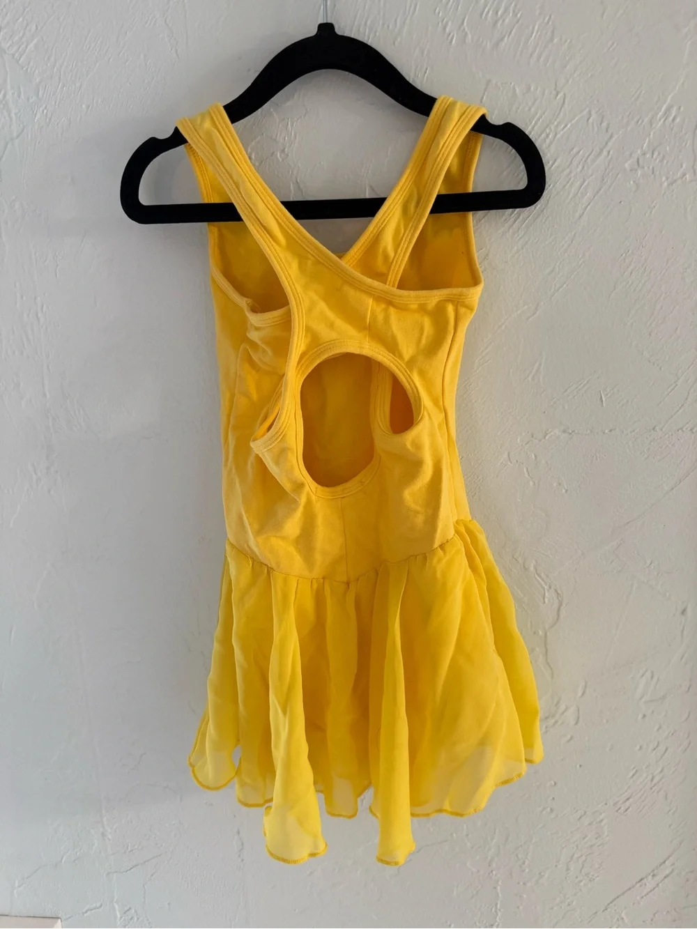 Girls' Yellow Tank Ballet Dress with Chiffon Skirt